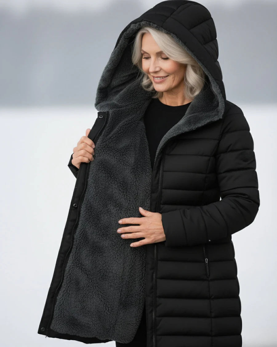 Elena Padded Winter Jacket with Hood – Lightweight Warmth & Everyday Comfort