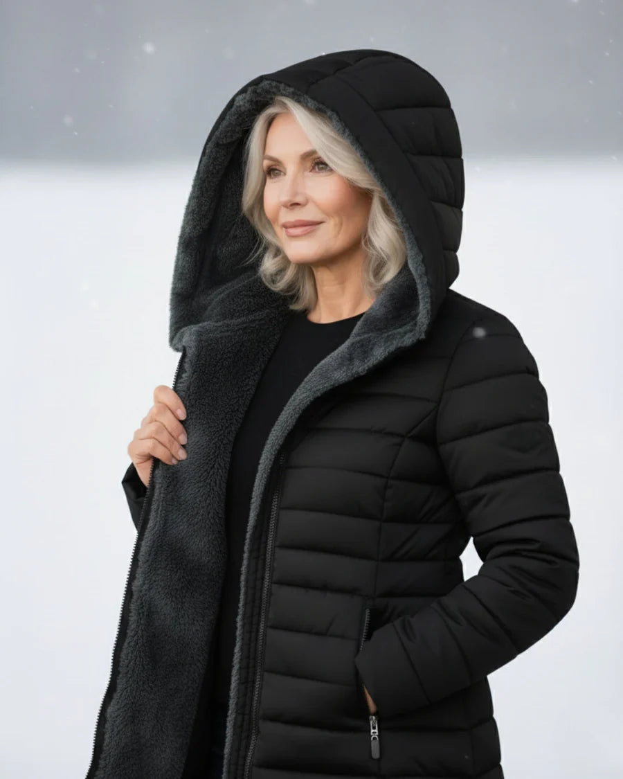 Elena Padded Winter Jacket with Hood – Lightweight Warmth & Everyday Comfort
