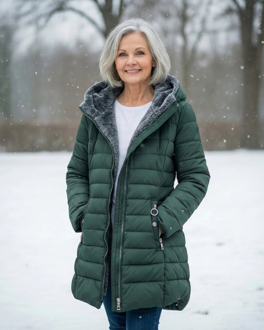 Elena Padded Winter Jacket with Hood – Lightweight Warmth & Everyday Comfort