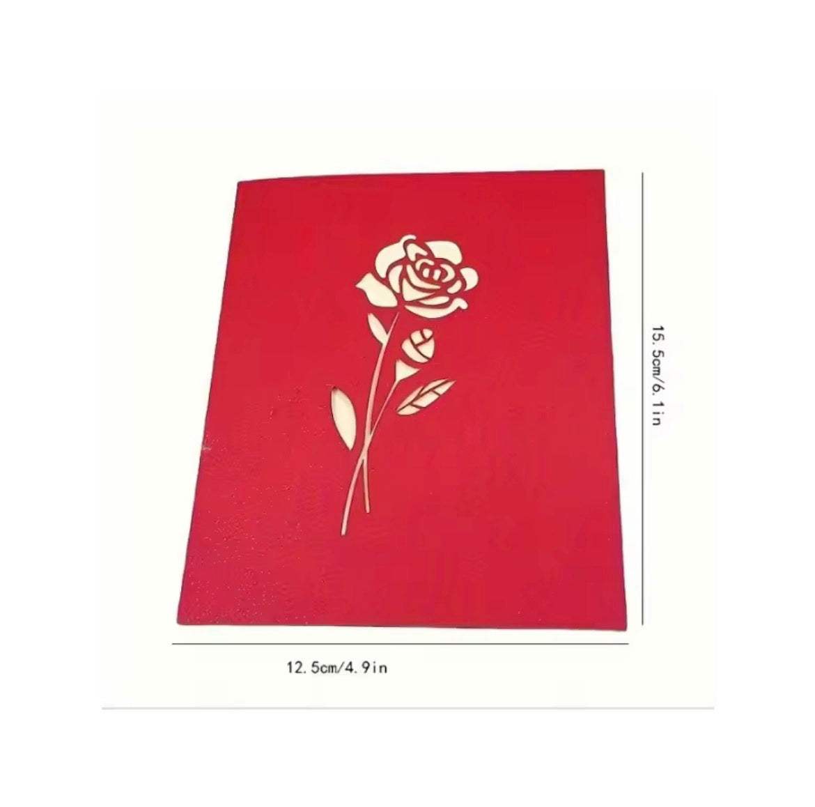 Morvani™ 3D Pop-Up Rose Greeting Card (15.5×12.5 cm) + Envelope – Luxury Surprise for Any Occasion